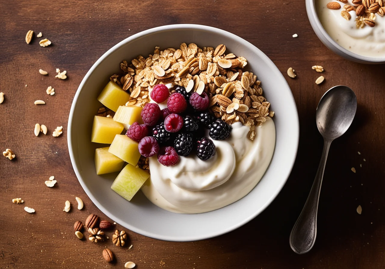 Muesli with Melon and Blackcurrants