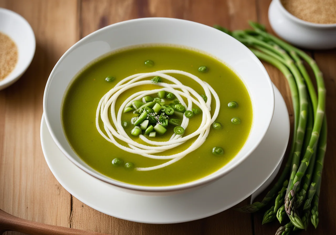 Clear Vegetable Soup with Asparagus