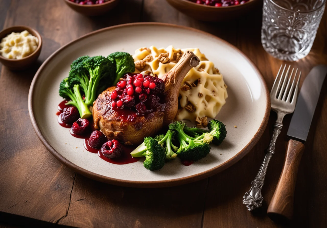 Rabbit Leg with Lingonberries