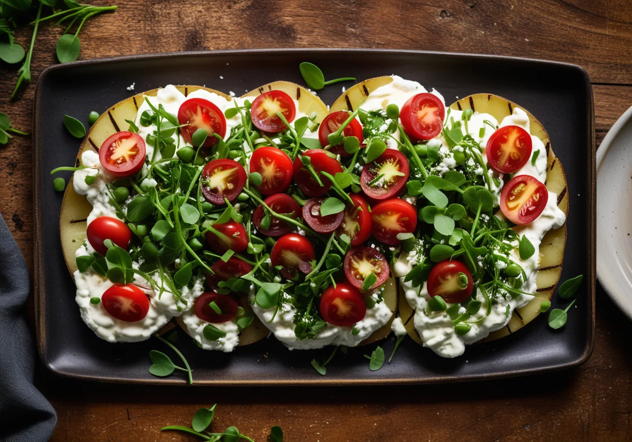 Potatoes with Cottage Cheese and Rapunzel Salad