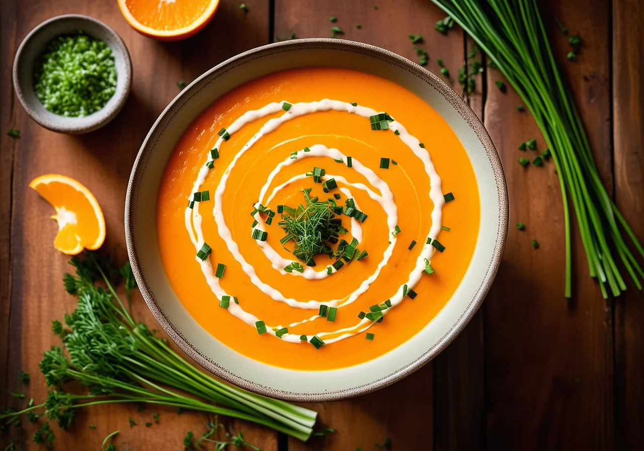 Carrot Cream Soup with Cream