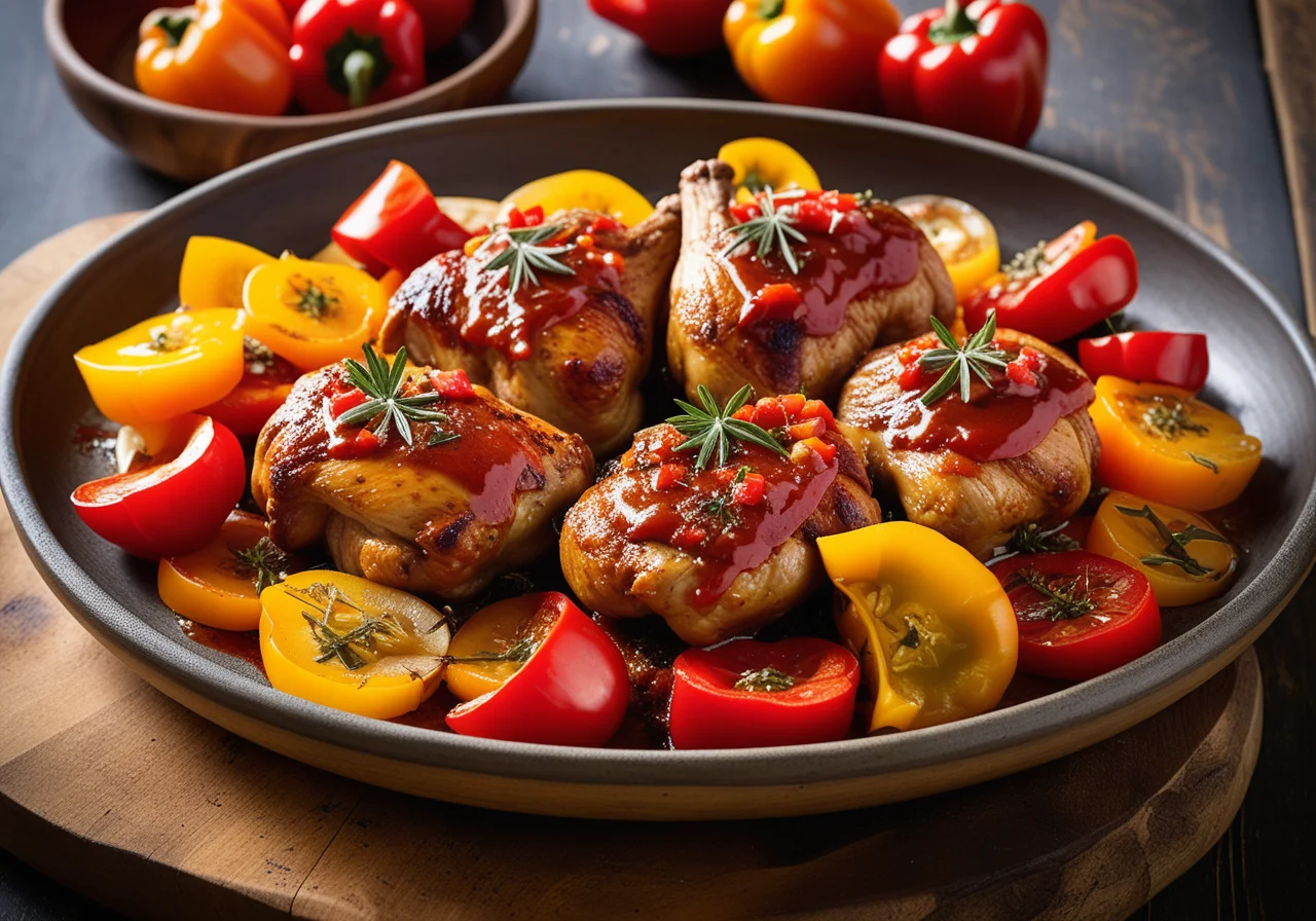 Chicken Thighs with Bell Pepper Vegetables