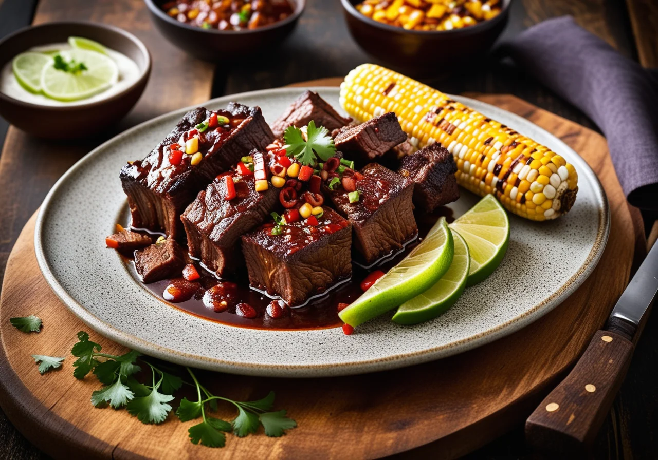 Beef Short Ribs and Grilled Corn