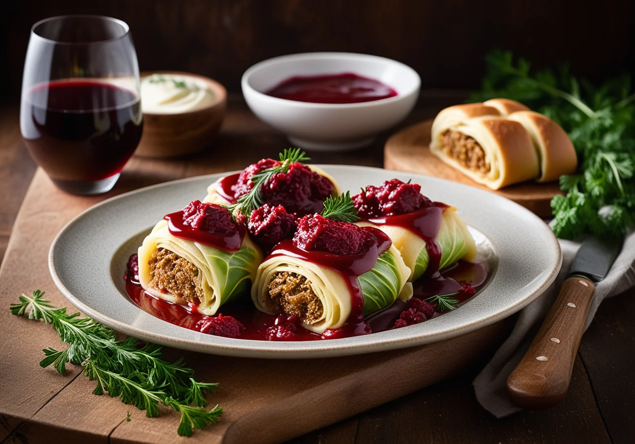 Cabbage Rolls with Bread Filling Swiss Style