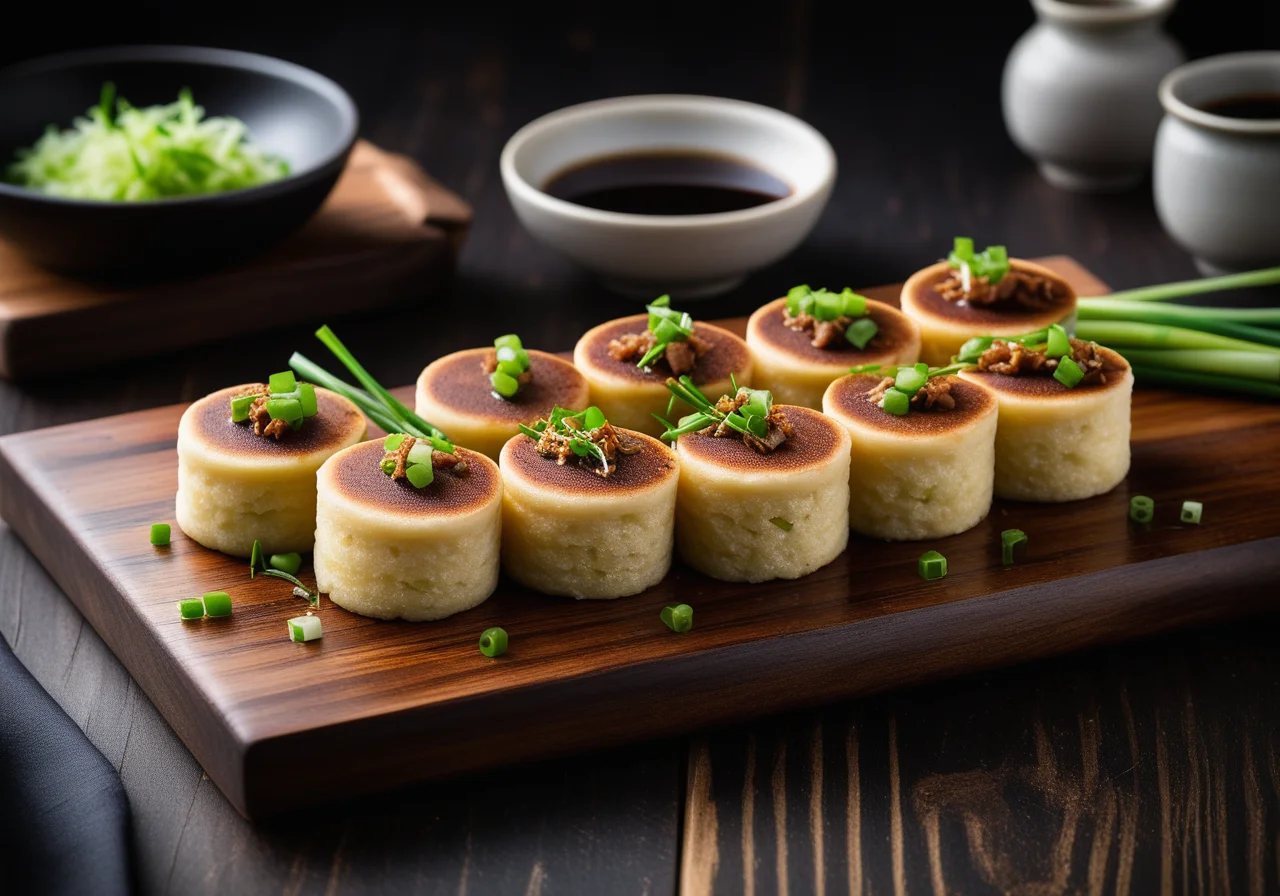 Rice Pancakes with Duck