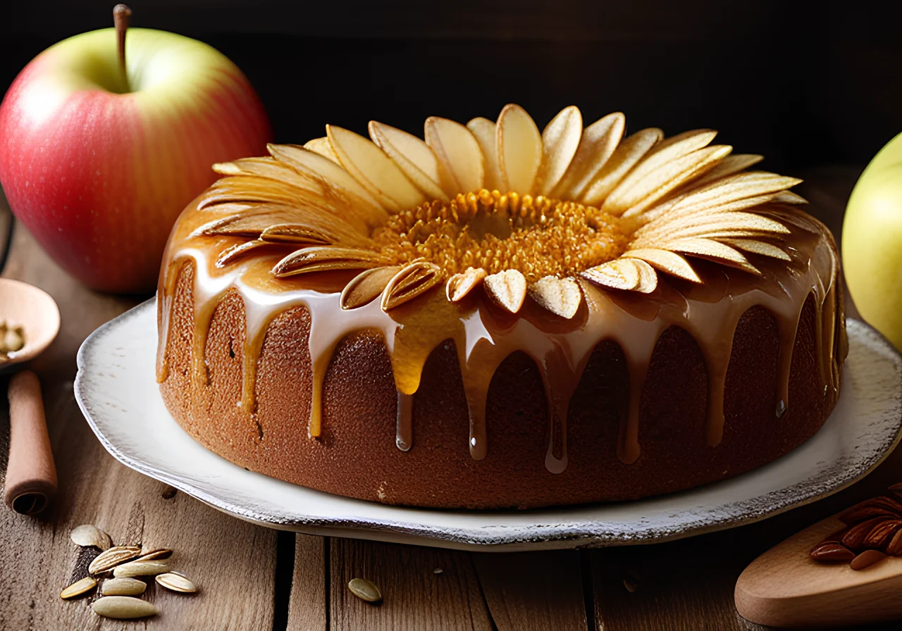Emmer Apple Cake with Sunflower Seed Crust