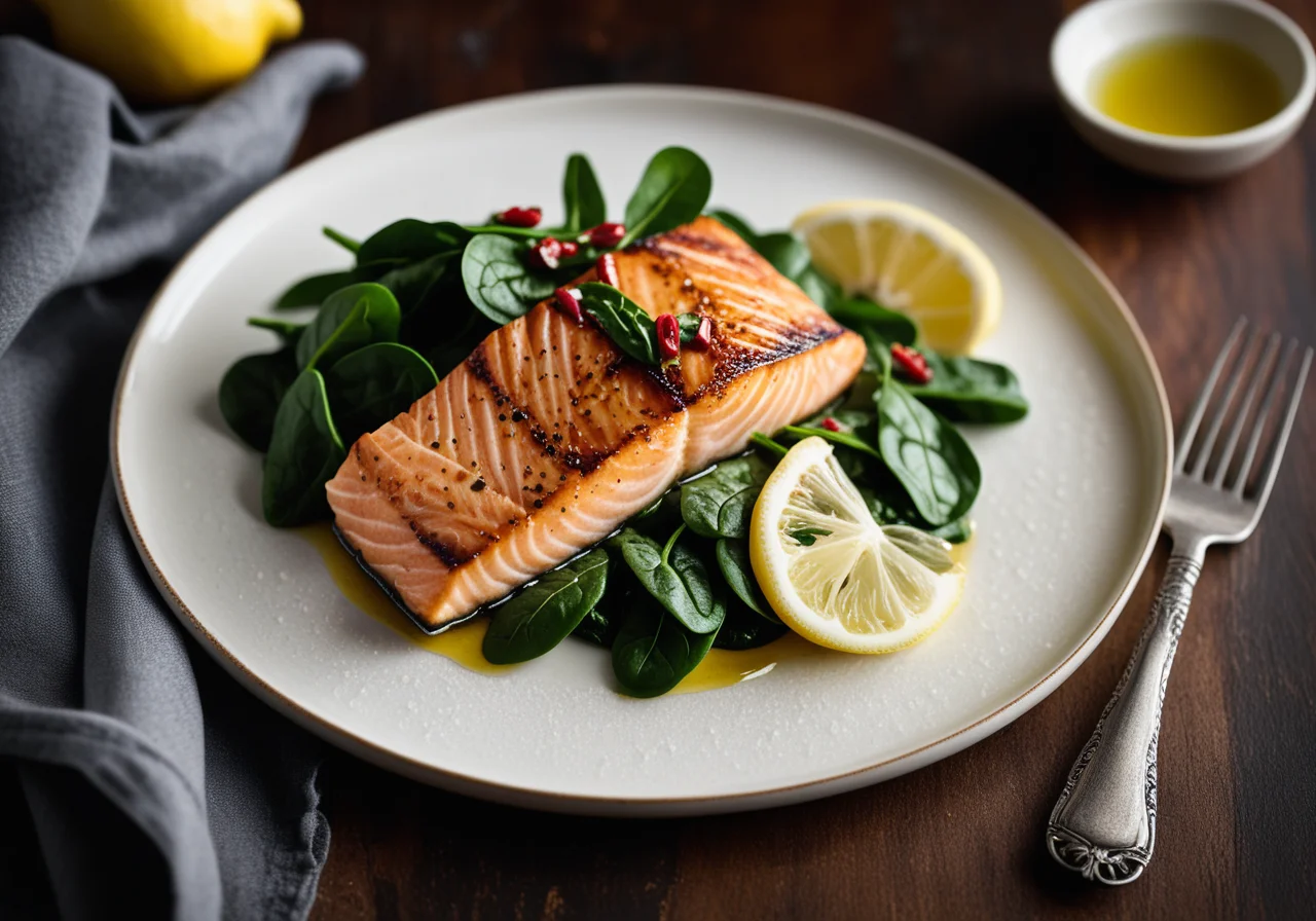 Salmon with Spinach