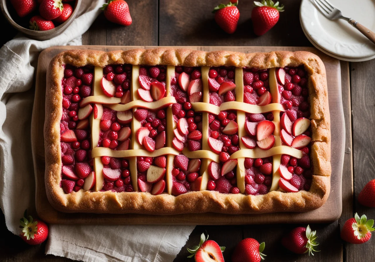 Strawberry Apple Sheet Cake