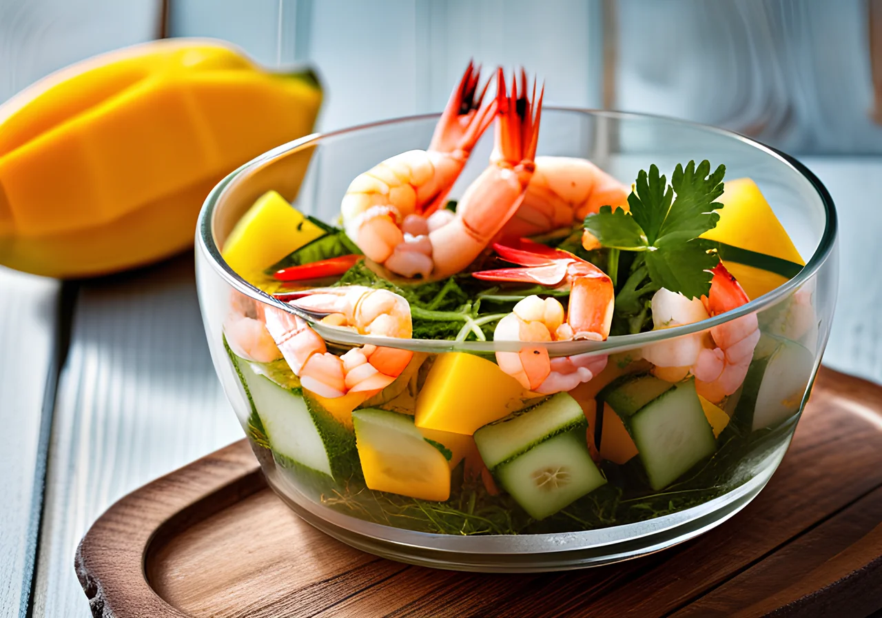 Shrimp Cocktail with Mango-Cucumber Salsa