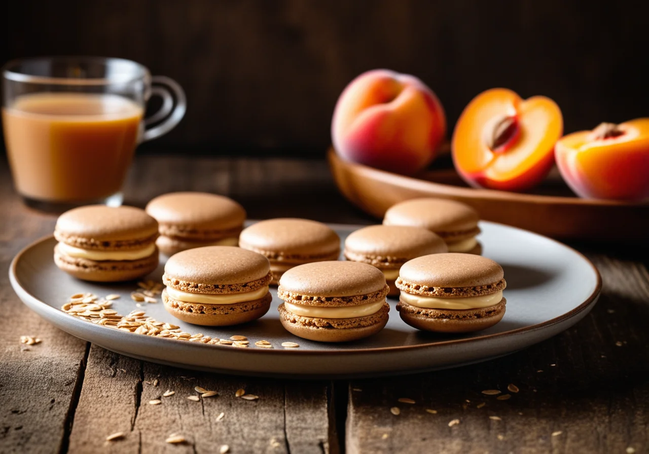 Oatmeal Buckwheat Macarons with Apricots