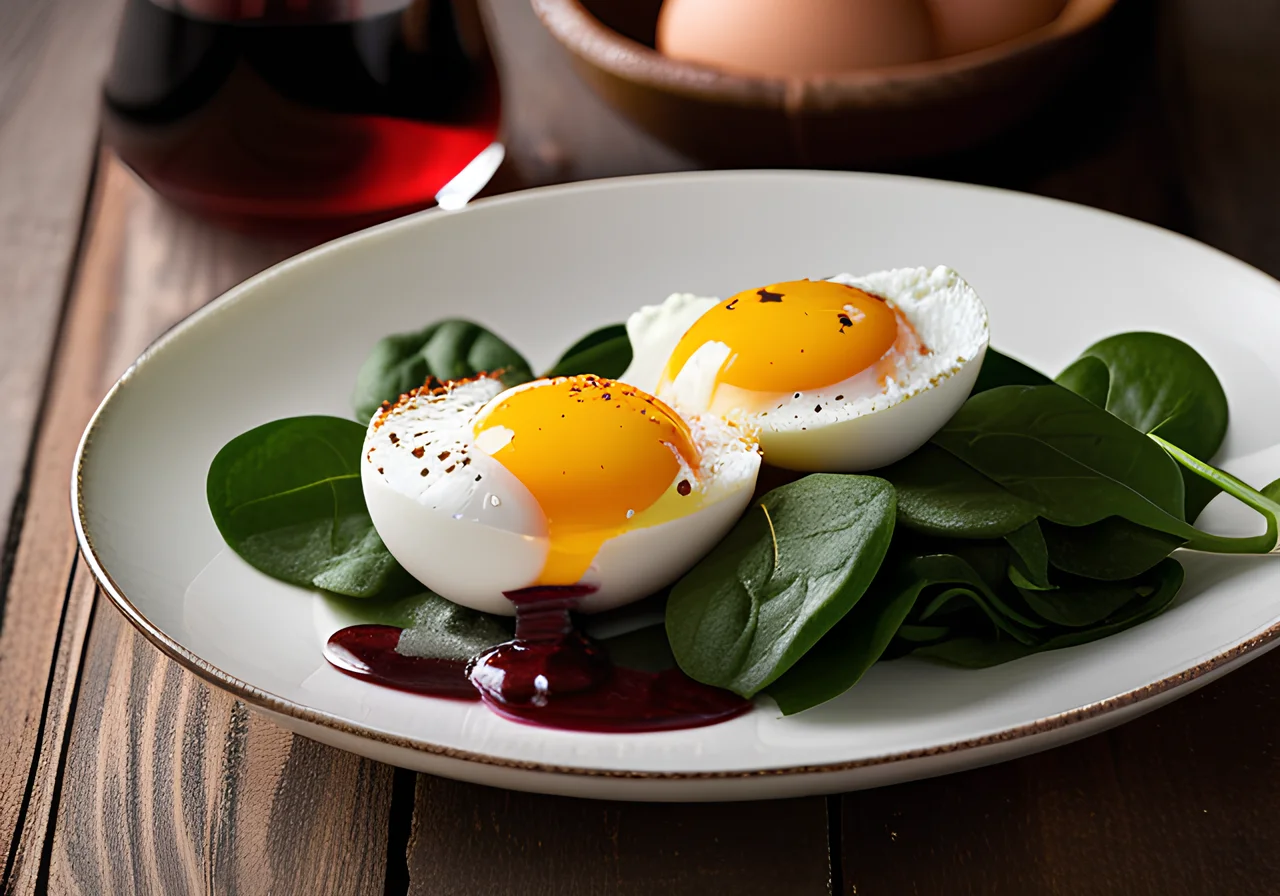 Poached Eggs on Spinach