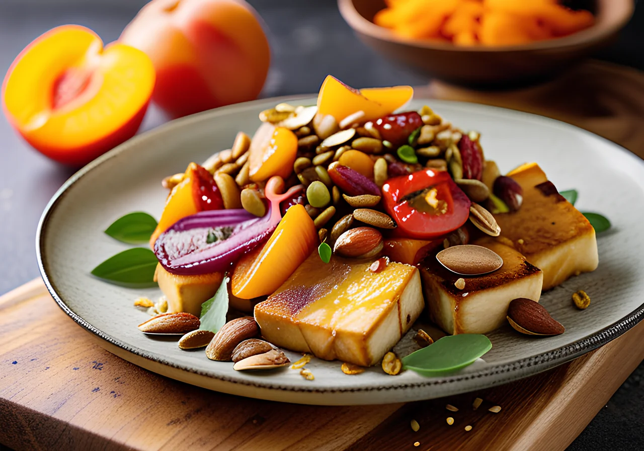 Tofu Slices with Pumpkin Seeds