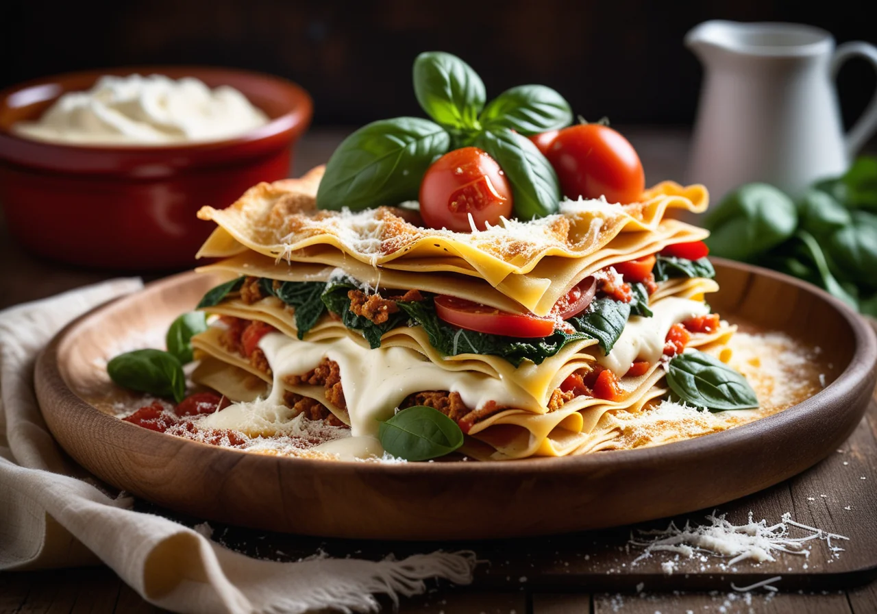 Lasagnette with Ricotta, Tomatoes and Spinach