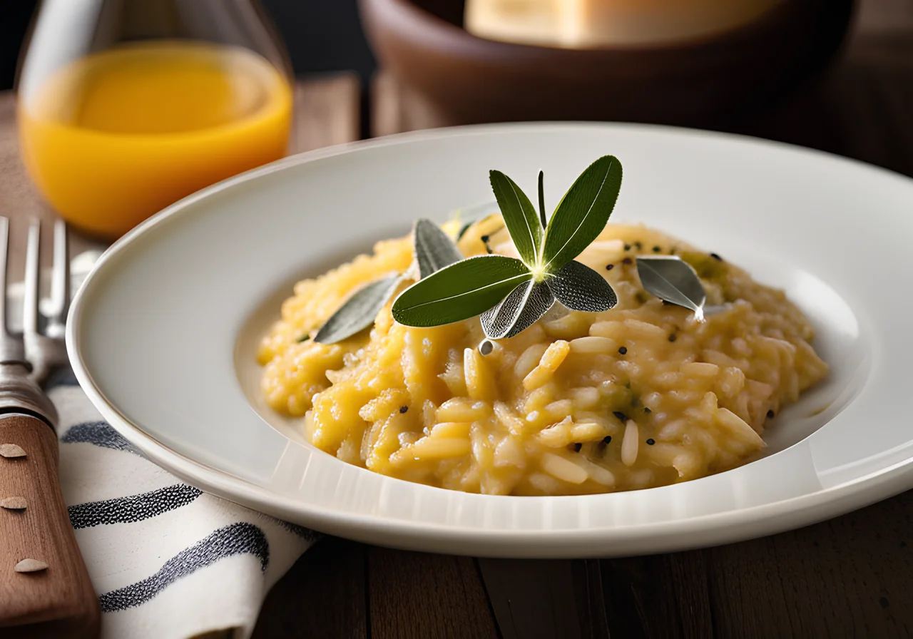 Risotto Milanese with Saffron, Sage and Parmesan