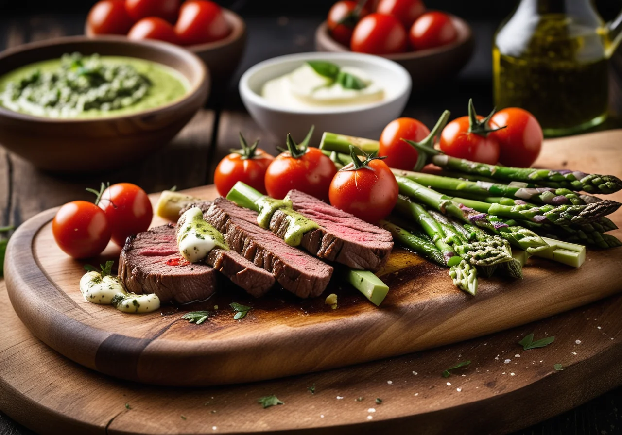 Steaks with Asparagus Cap