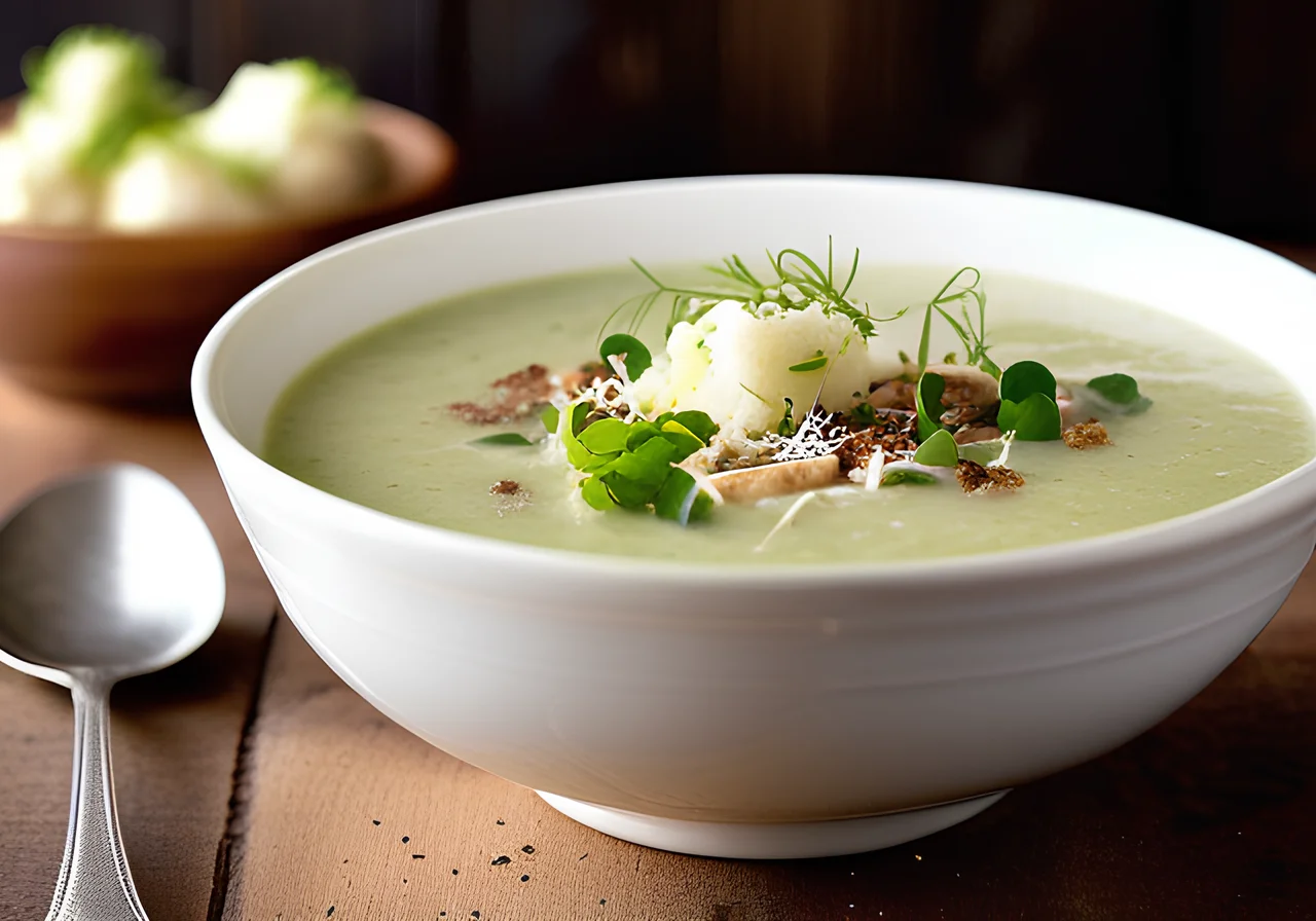 Cauliflower Sprouts Soup with Nutmeg