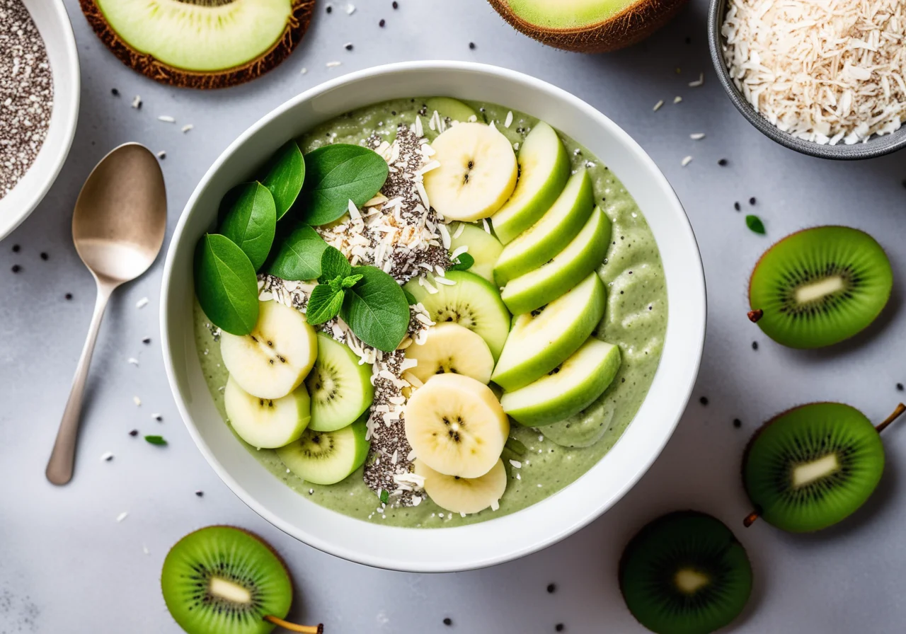 Spinach Kiwi Smoothie Bowl