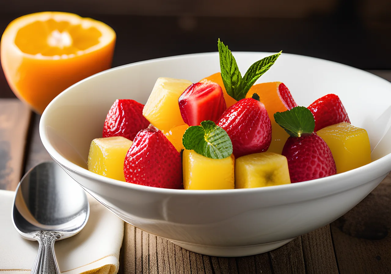 Fruit Salad with Vanilla Syrup