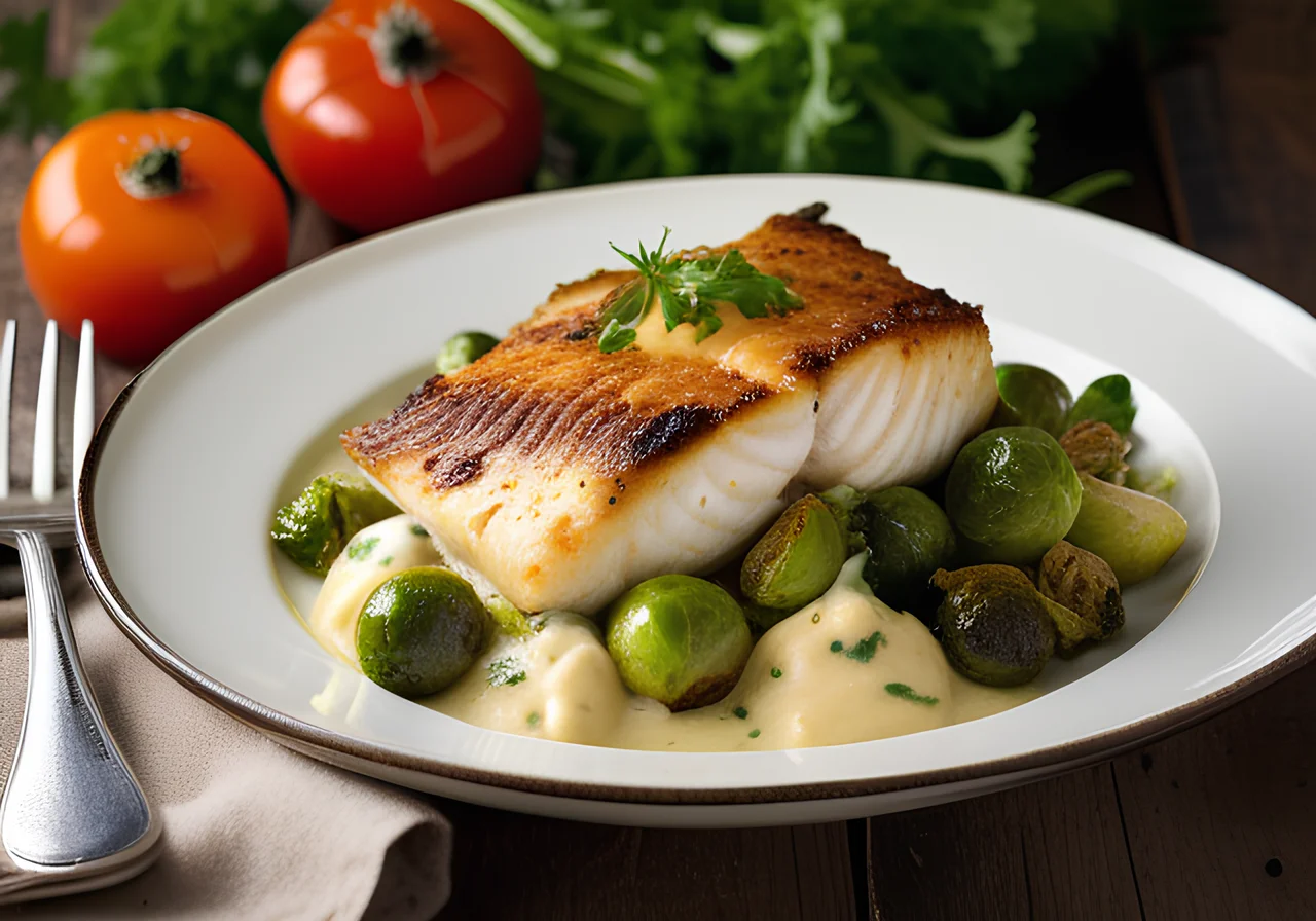 Cod and Brussels Sprouts Casserole