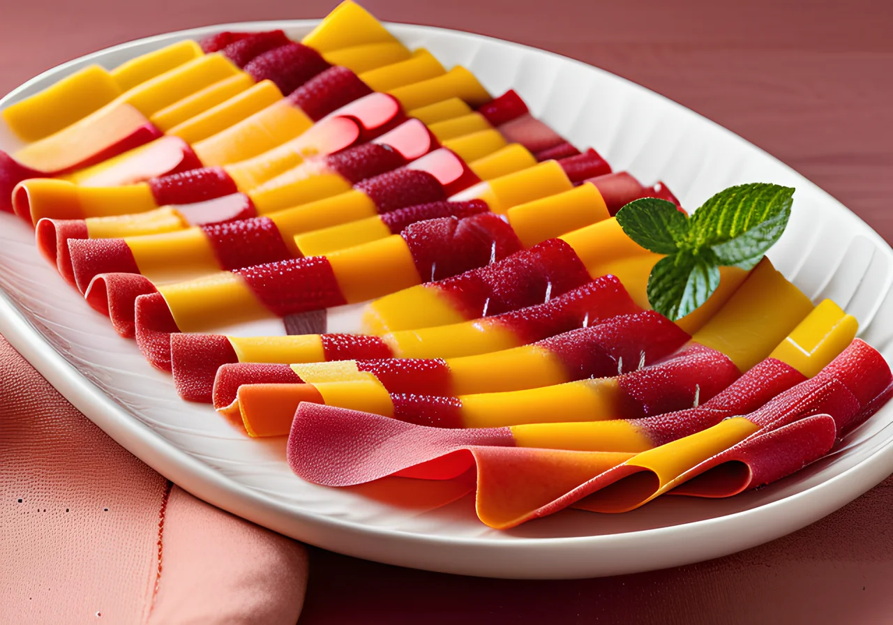 Colorful Strawberry-Mango Fruit Leather