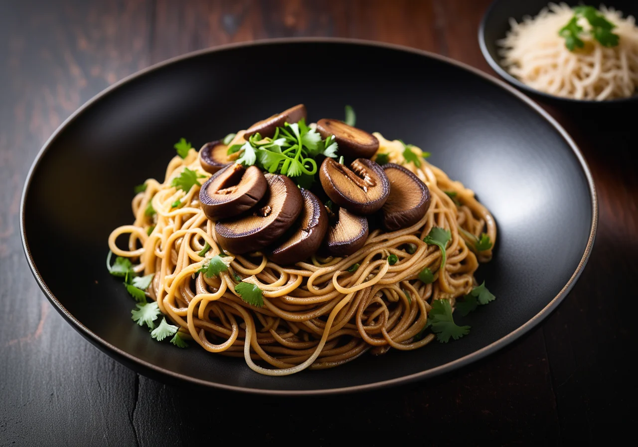 Stir-Fried Noodles with Mushrooms