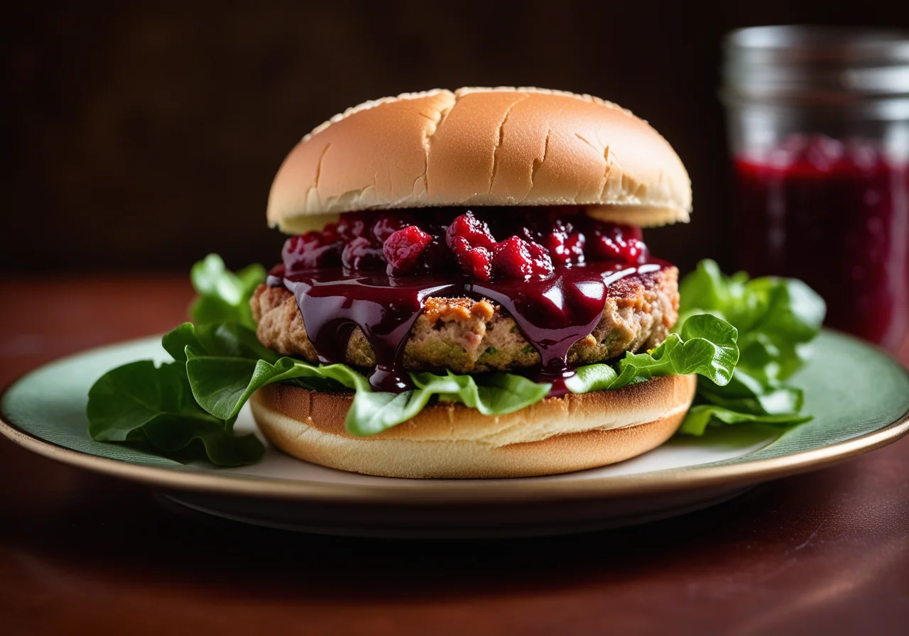Turkey Burger with Lingonberries