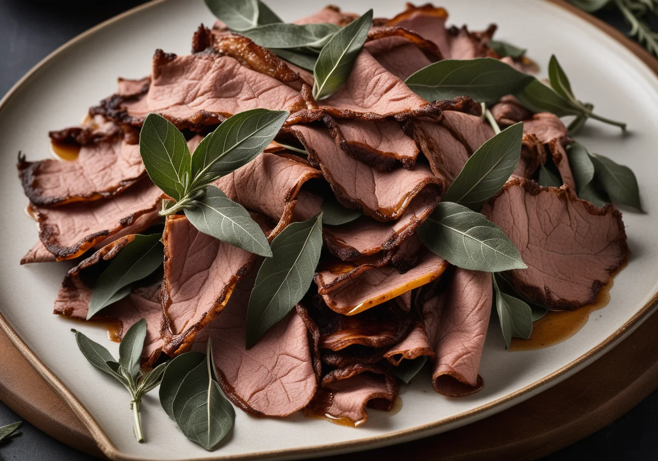 Veal Skirt with Fried Sage Leaves