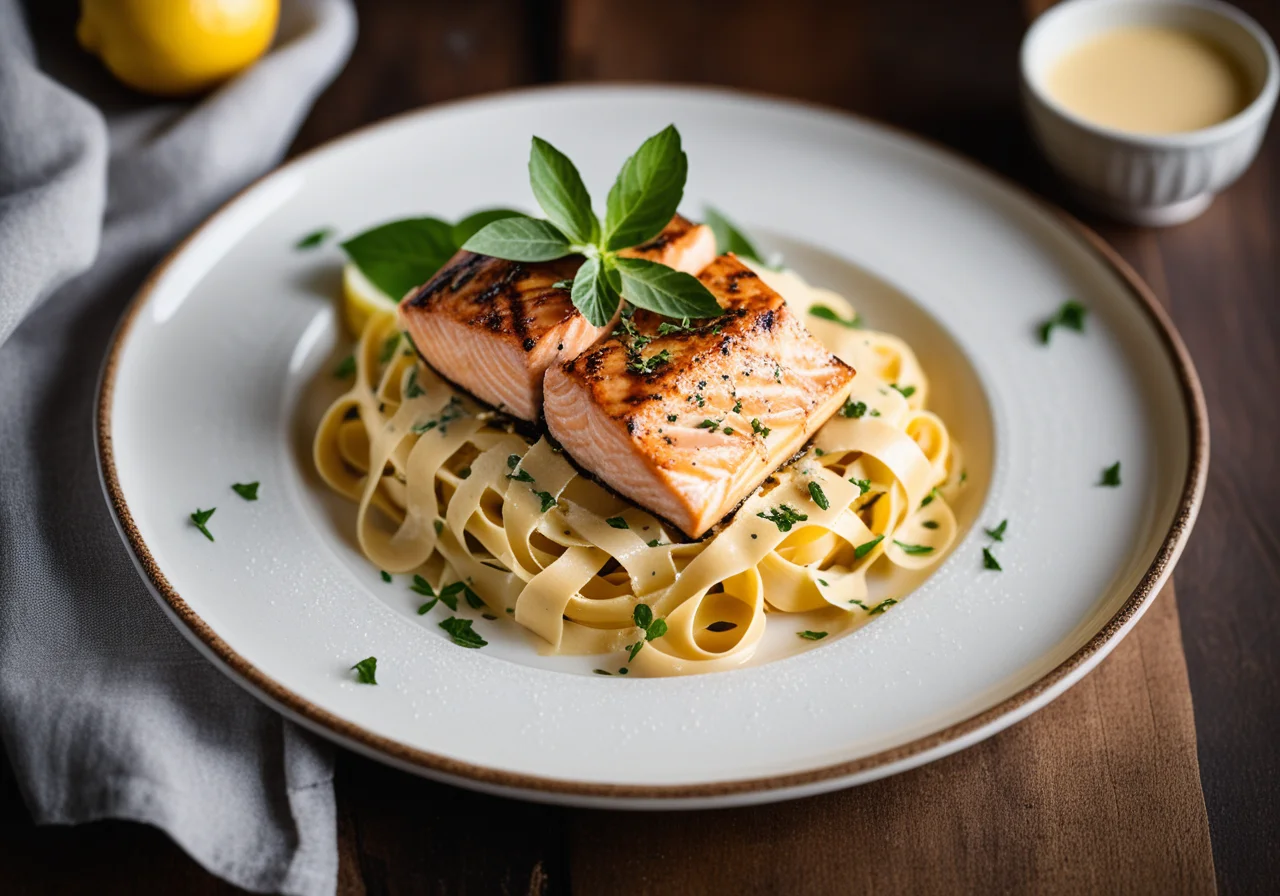 Salmon in Lemon Sauce with Tagliatelle