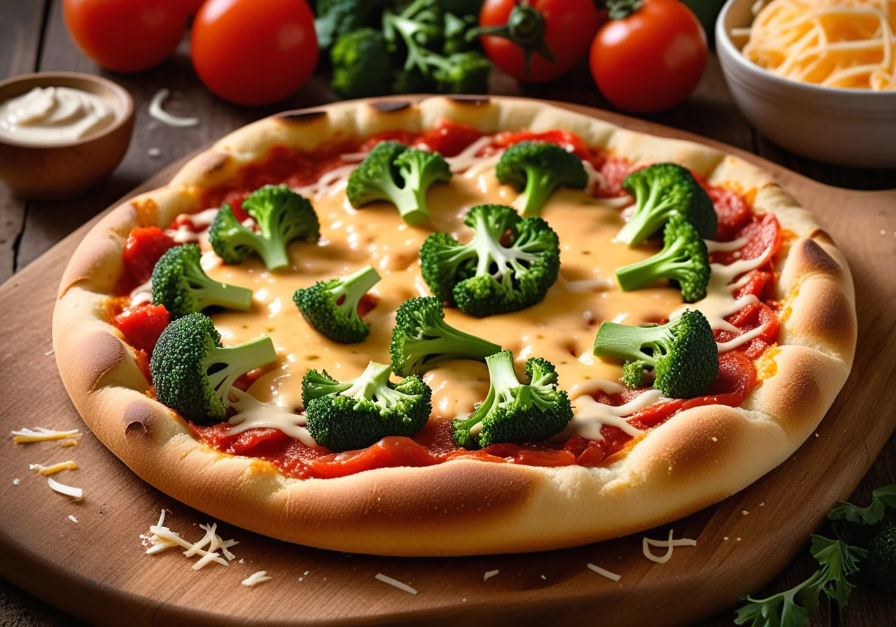 Baby Pizza with Broccoli