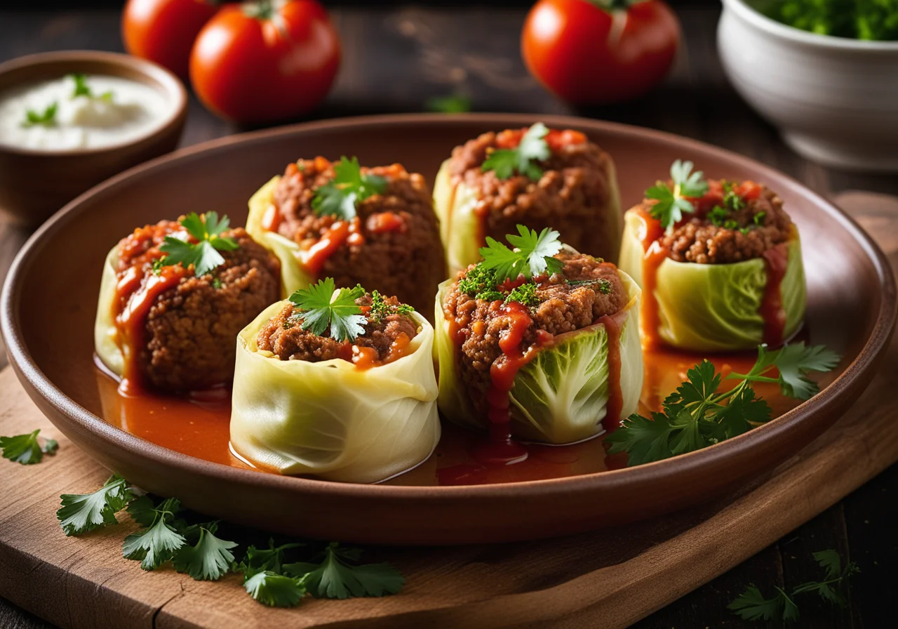 White Cabbage Minced Meat Rolls