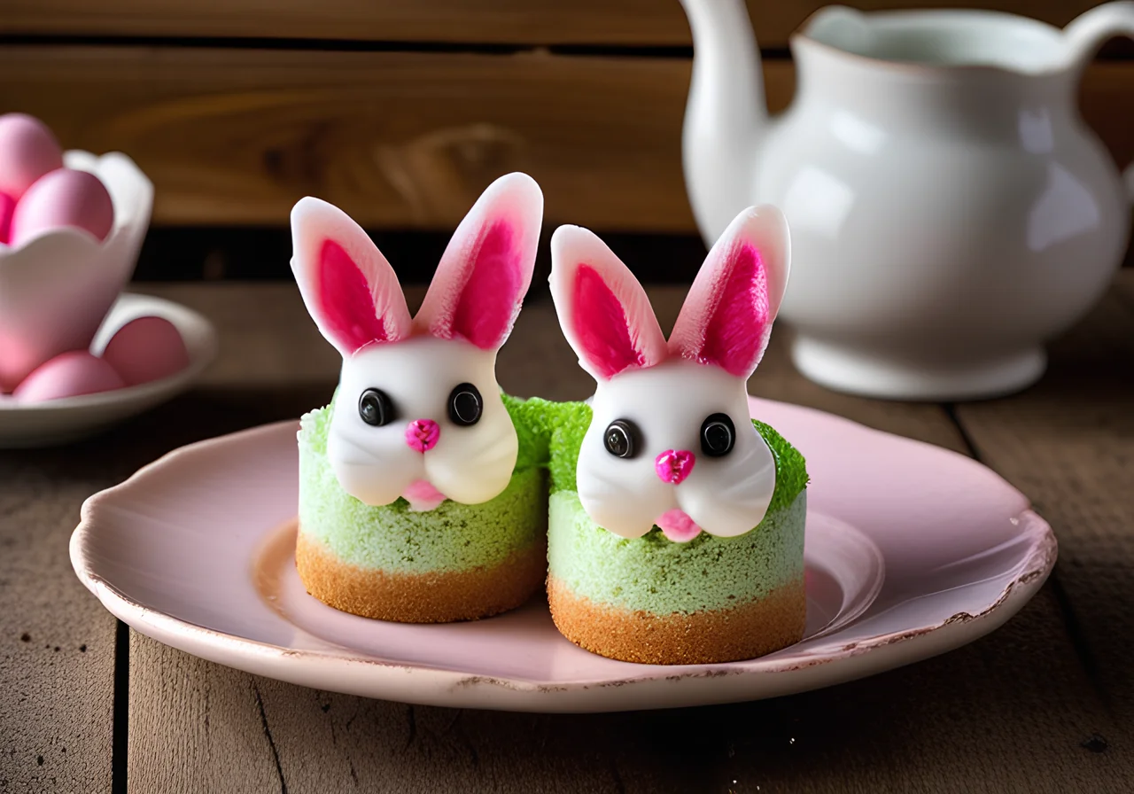 Easter Bunnies from Sponge Cake