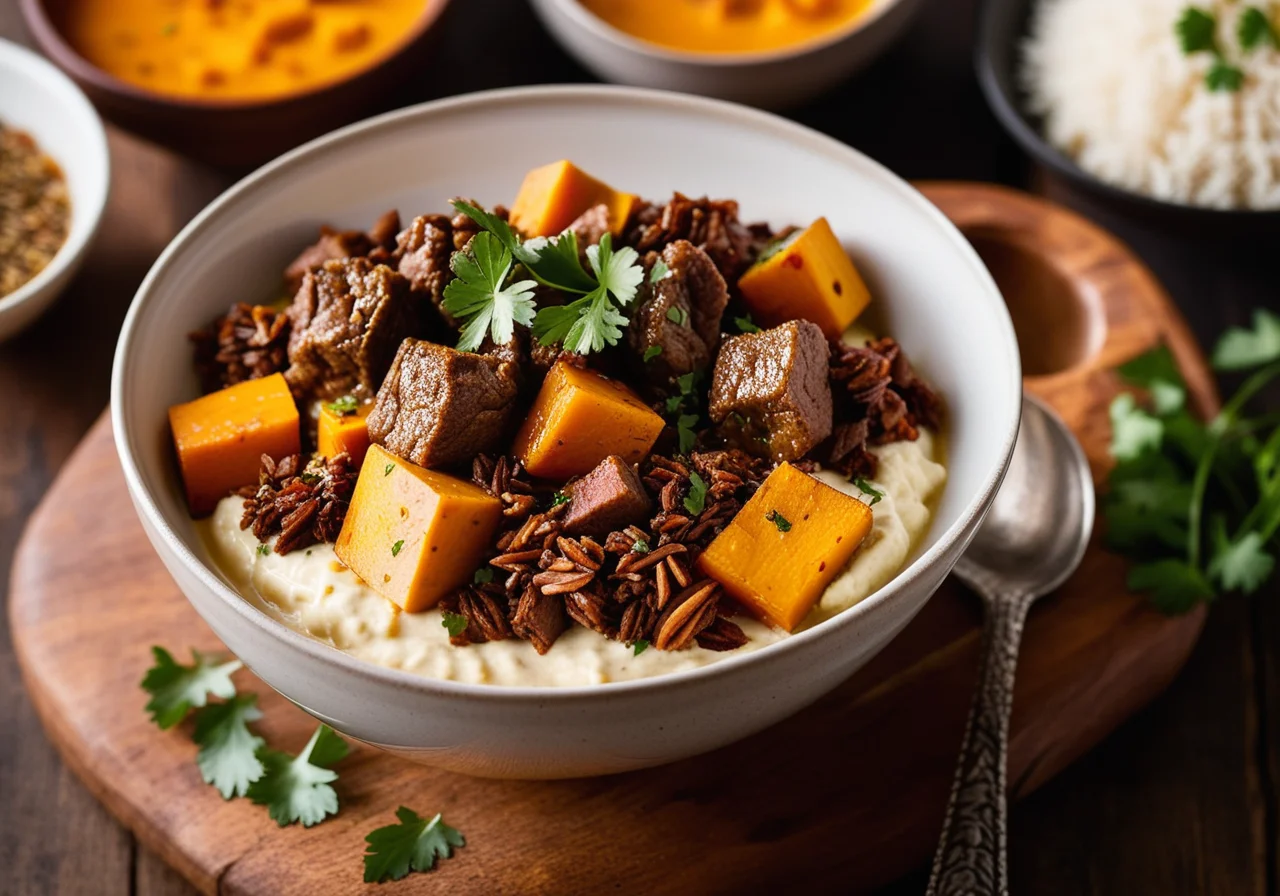 Lamb Curry with Sweet Potato and Wild Rice