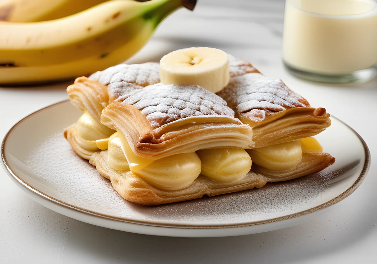 Filled Puff Pastry with Banana Cream