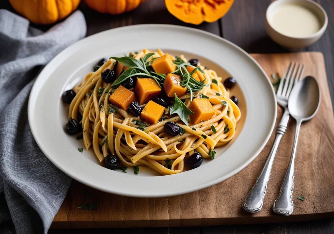 Pasta with Pumpkin and Arugula