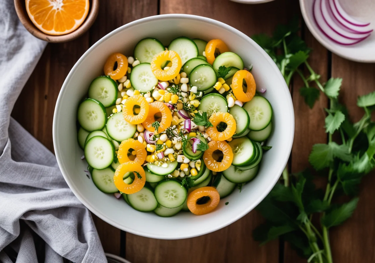 Corn, Honeydew and Cucumber Salad