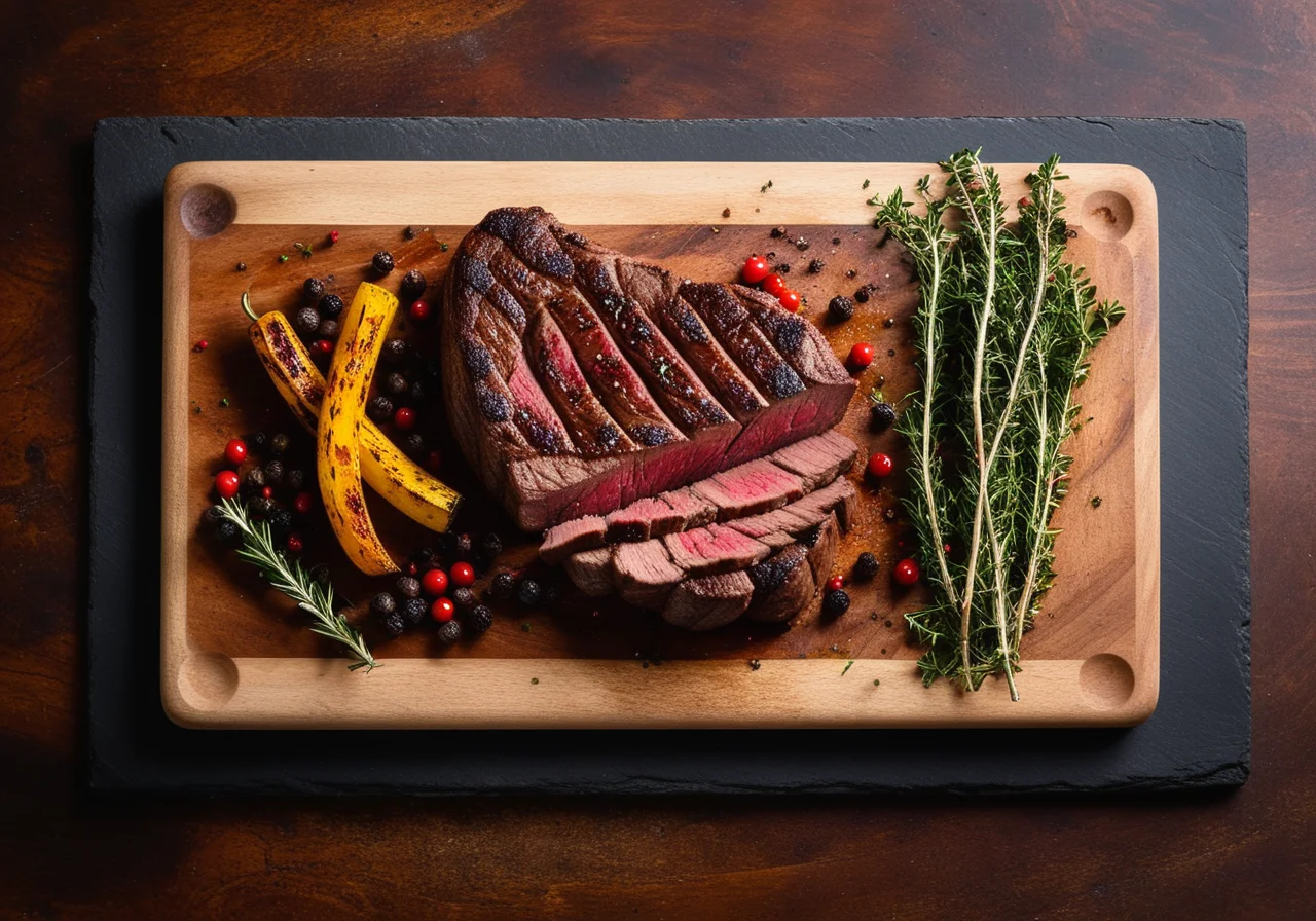 Steak with Colorful Pepper