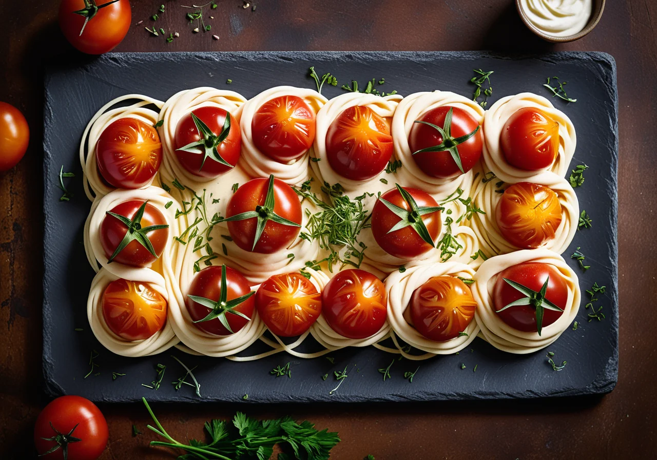 Baked Tomatoes with Noodle-Turkey Filling