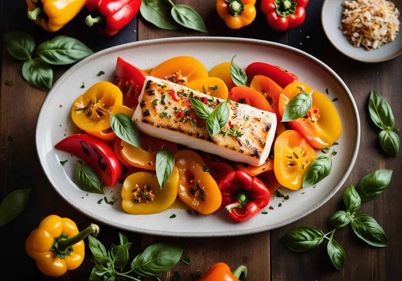 Cod Fillet with Bell Pepper Mix