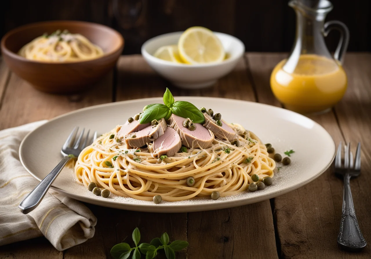 Spaghetti with Tuna Cream Sauce