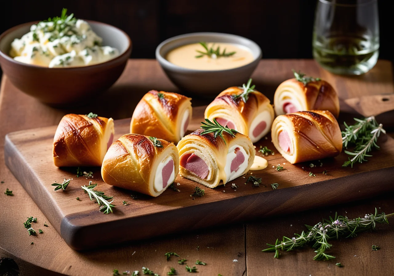 Grilled Feta Ham Rolls