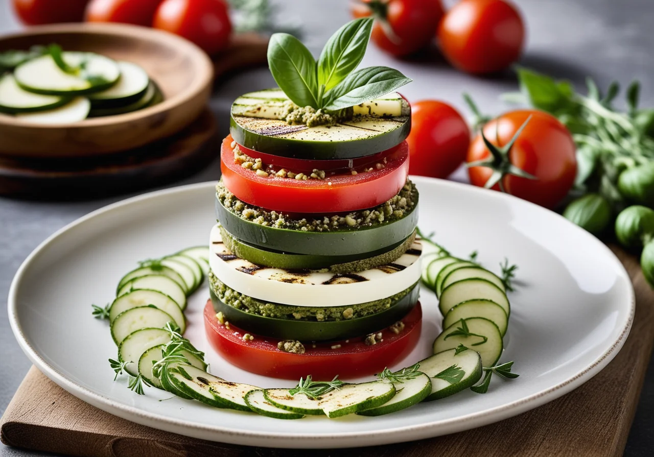 Antipasti Towers with Green Pesto