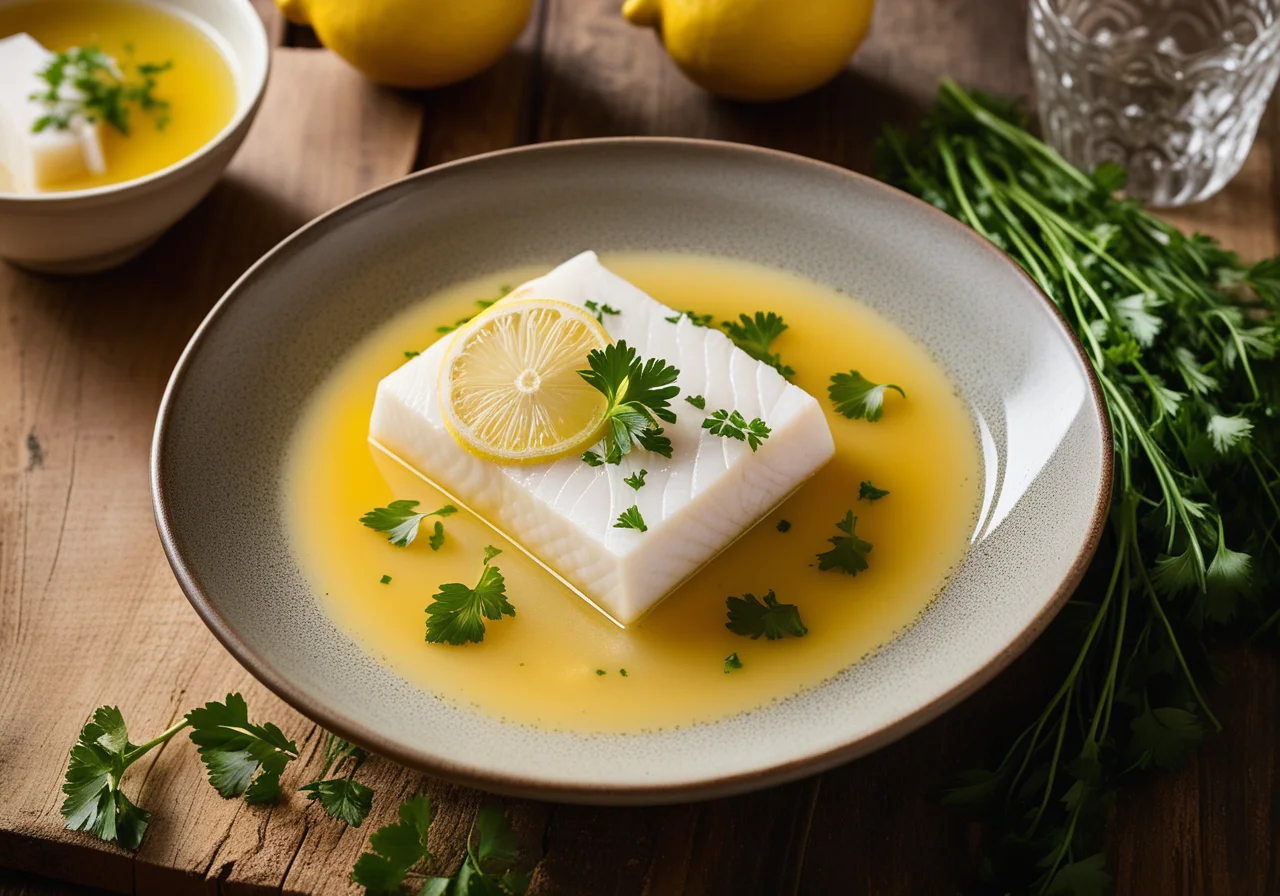 Halibut in Lemon Broth
