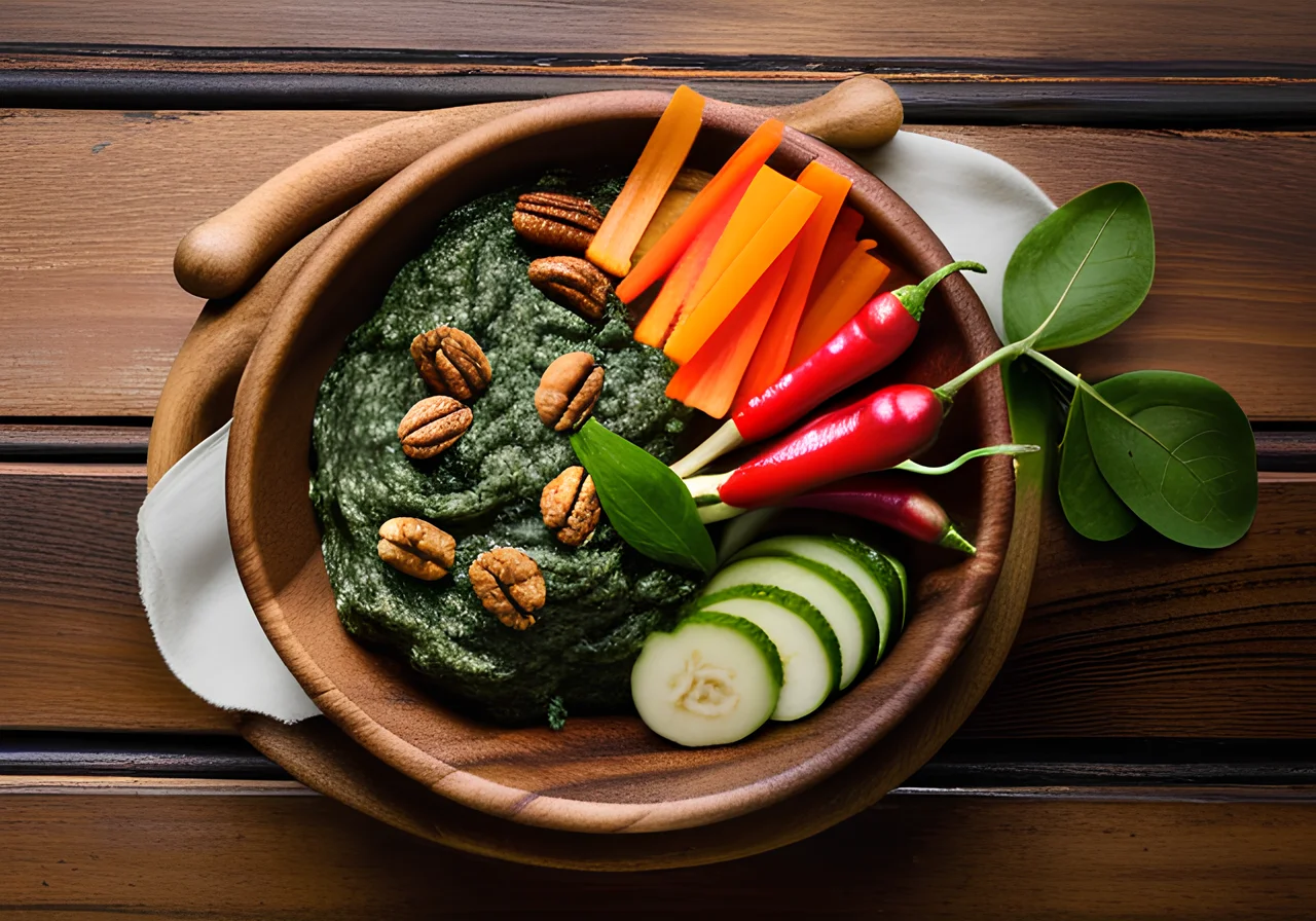 Spinach-Walnut Dip for Raw Vegetables