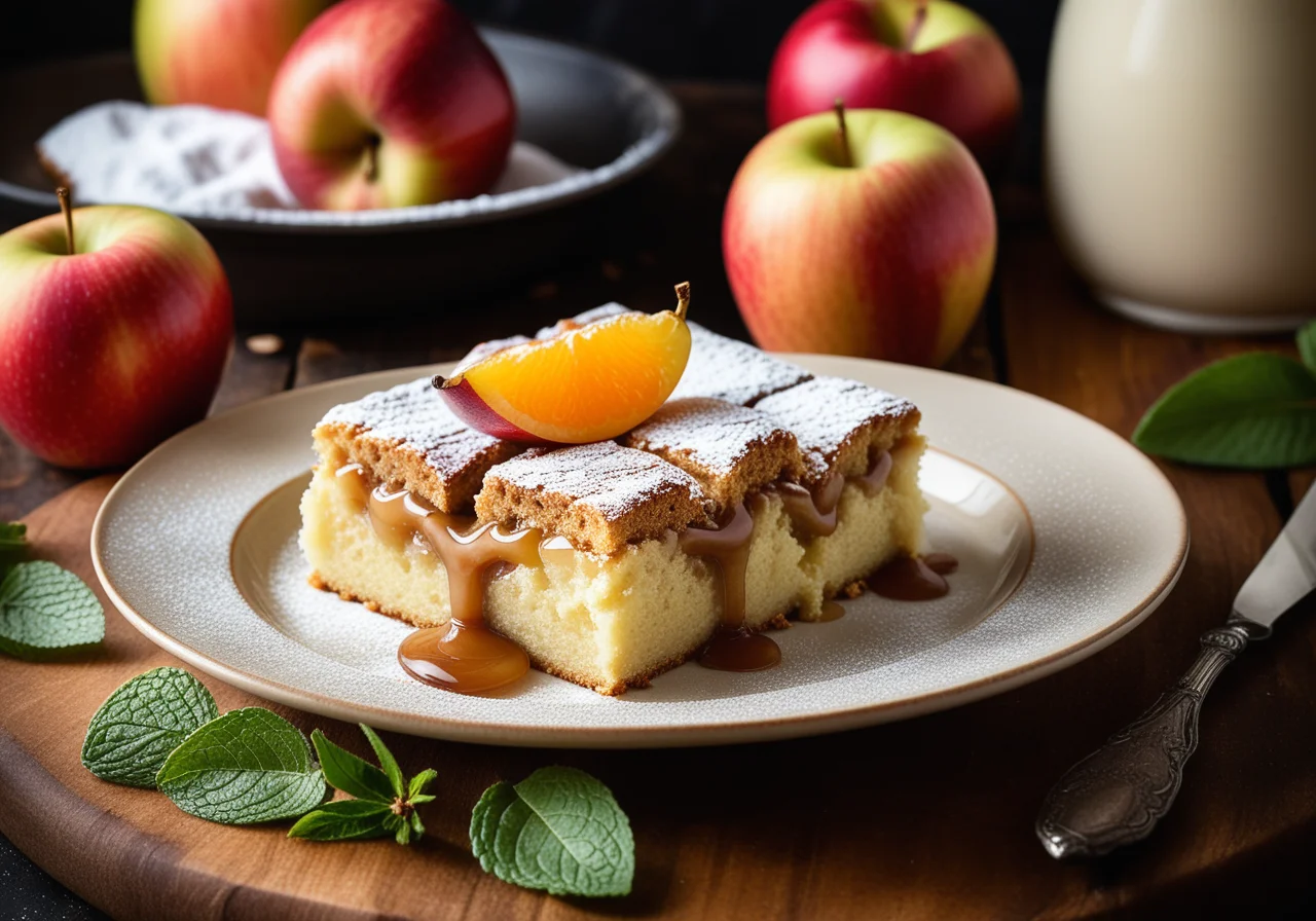 Apple Pudding Cake with Almonds