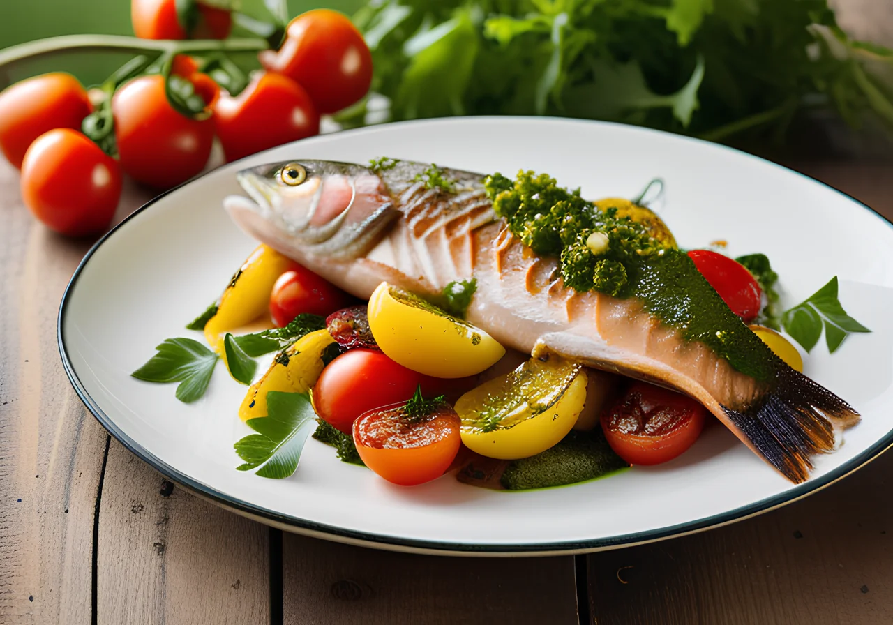 Grilled Trout with Salad