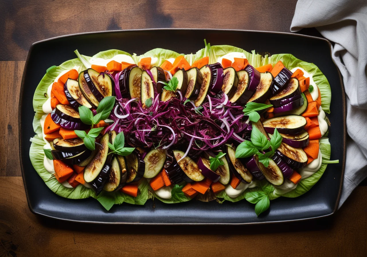 Salad with Roasted Vegetables and Aioli