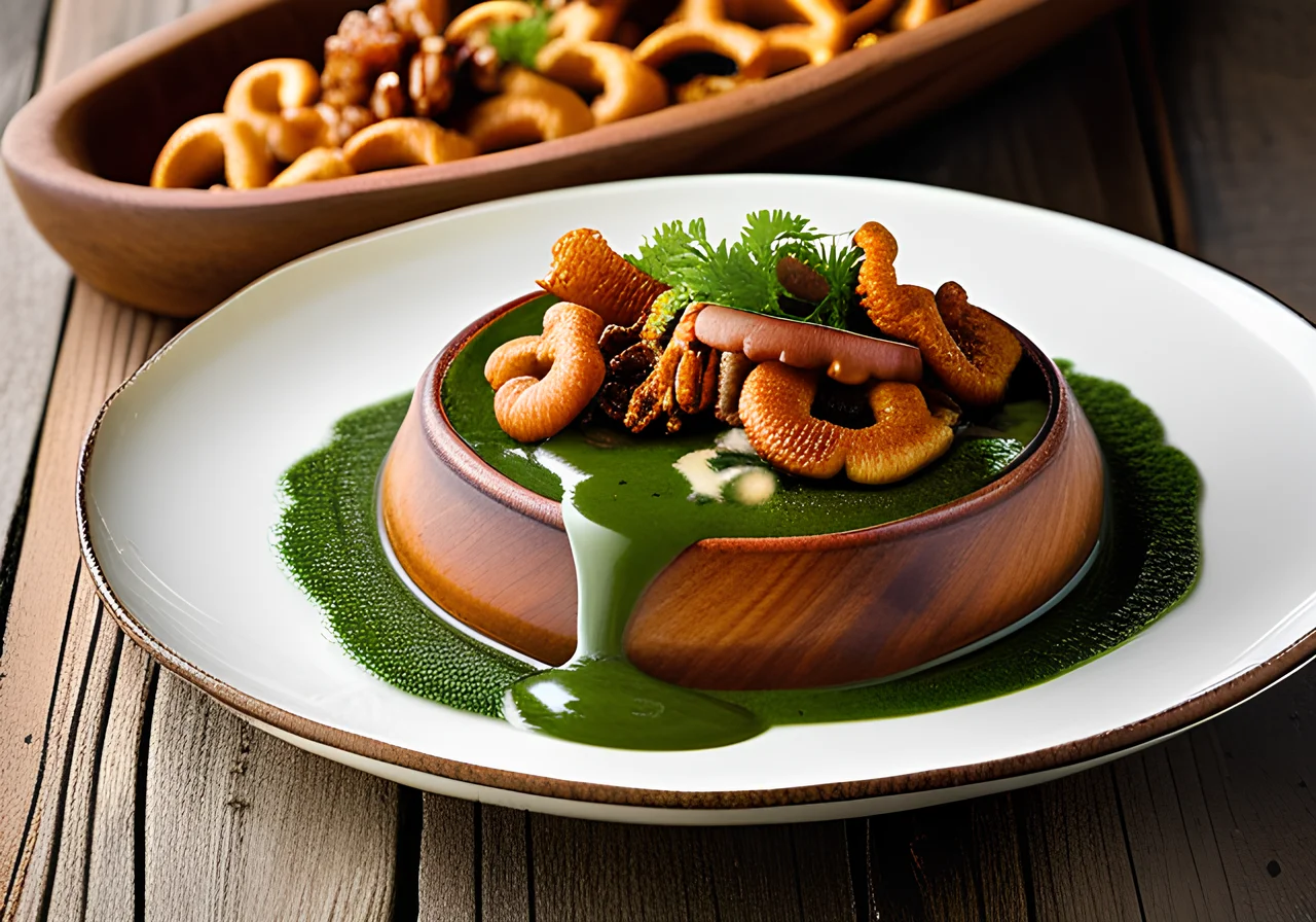 Pretzel Pudding with Chanterelles