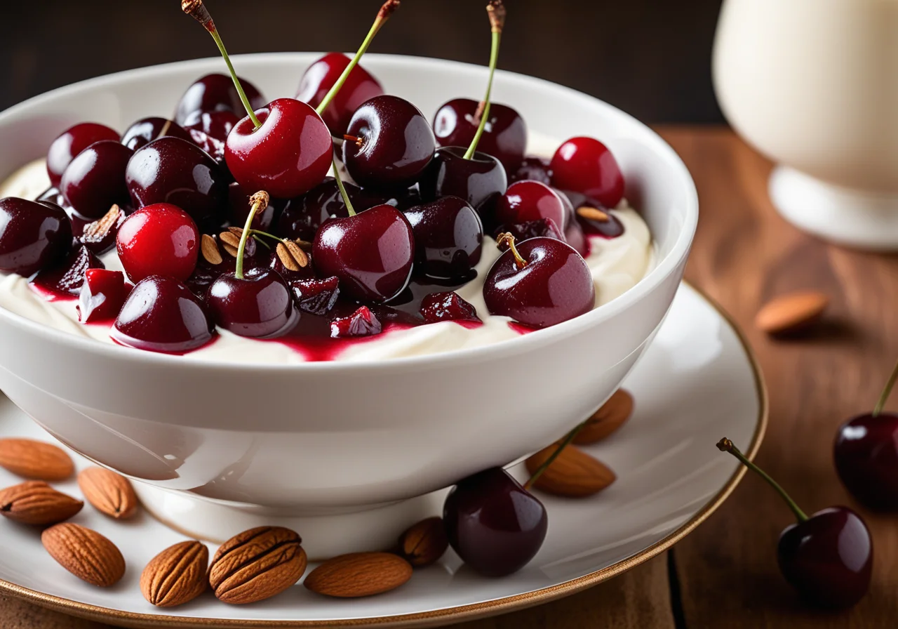 Greek Yogurt with Cherries and Almonds