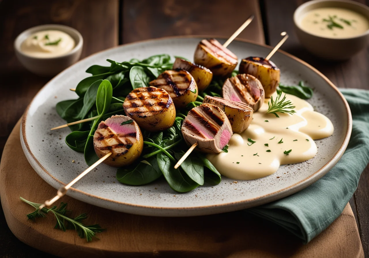 Tuna Skewers with Potatoes