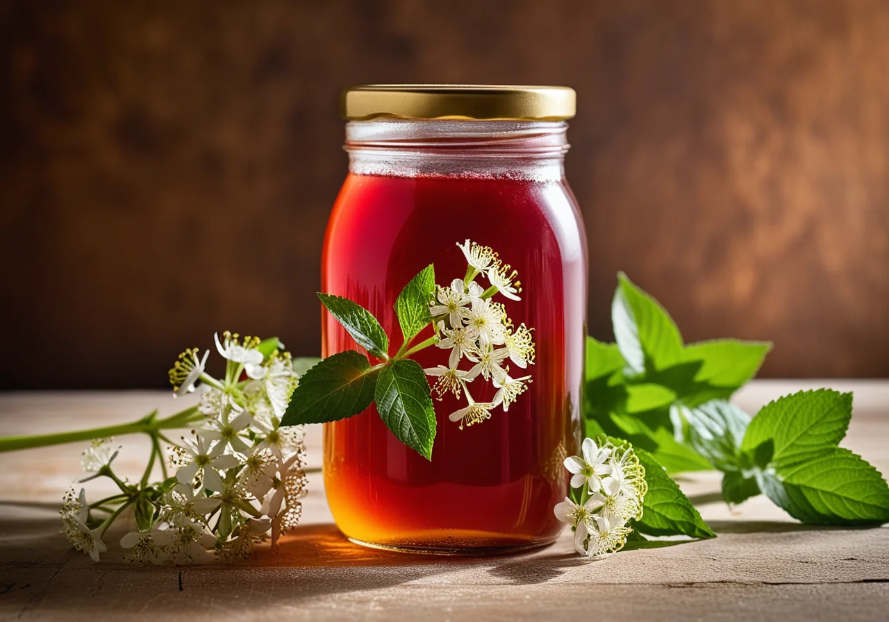 Homemade Elderflower and Rhubarb Syrup